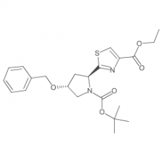 ethyl 2-((2S,4R)-4-(benzyloxy)-1-(tert-butoxycarbonyl)pyrrolidin-2-yl)thiazole-4-carboxylate